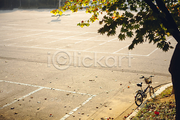 사람없음 JPG 포토 가을(계절) 거리 나무 단풍 서울 야외 올림픽공원 자전거 주간 주차장 풍경(경치)