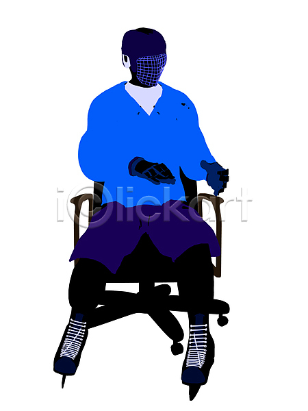 남자 사람없음 JPG 실루엣 일러스트 포토 해외이미지 게임 막대기 미술 스케이트 스포츠 앉기 얼음 의자 퍽 하키 해외202004