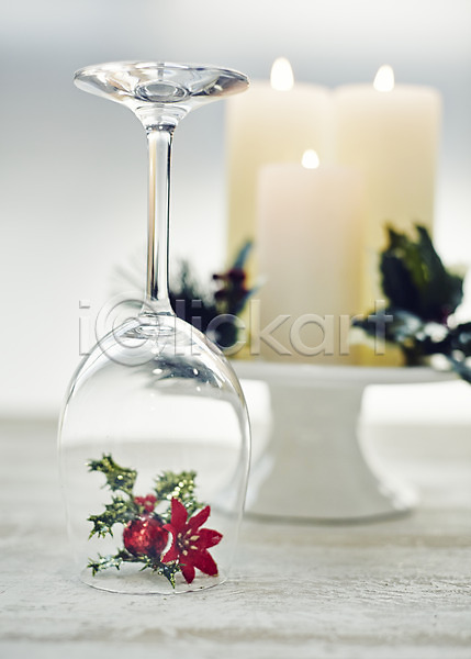 사람없음 JPG 포토 백그라운드 오브젝트 와인잔 초 촛불 크리스마스 크리스마스장식