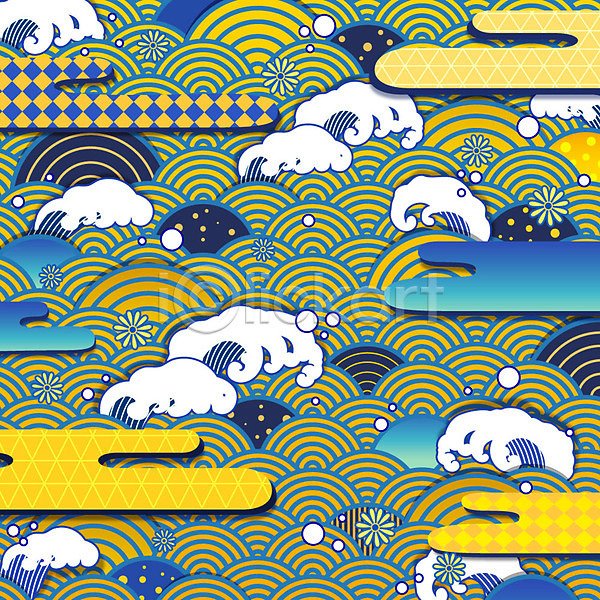사람없음 AI(파일형식) 일러스트 꽃 꽃무늬 꽃백그라운드 문양 바다 백그라운드 식물패턴 일본전통 자연문양 파도 패턴 플라워패턴