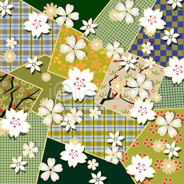 사람없음 AI(파일형식) 일러스트 꽃 꽃무늬 꽃백그라운드 문양 백그라운드 식물패턴 일본전통 자연문양 패턴 플라워패턴