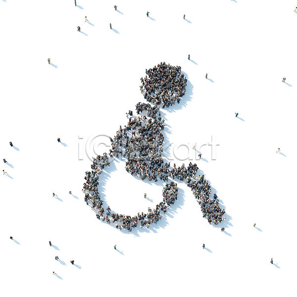 함께함 사람 사람모양 여러명 PSD 디지털합성 편집이미지 나눔 디지털아트 장애인 휠체어