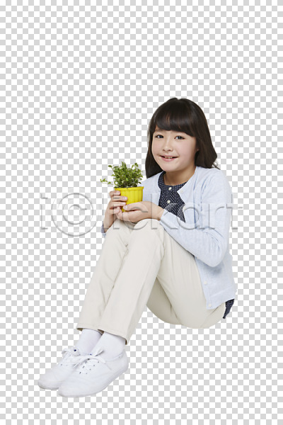 보호 10대 동양인 십대만 십대여자한명만 어린이 여자 외국인 일본인 초등학생 한명 PNG 앞모습 편집이미지 들기 미소(표정) 앉기 전신 편집 편집소스 화분