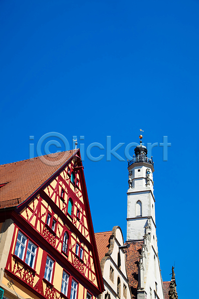 사람없음 JPG 포토 해외이미지 건물 건축양식 그림 독일 목재 바이에른 옛날 유럽 주택 카피스페이스 파란색 해외202004