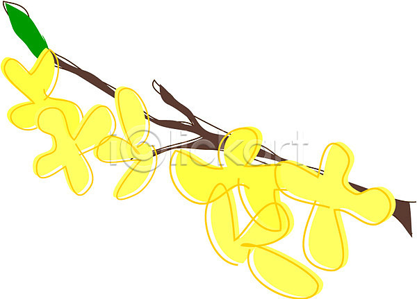 사람없음 EPS 아이콘 개나리 꽃 나뭇가지 봄 봄꽃 식물 자연