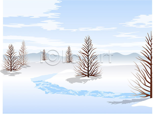 사람없음 EPS 일러스트 강 겨울 계절 구름(자연) 나무 눈(날씨) 사계절 설경 자연 자연현상 초원(자연) 크리스마스 클립아트 풍경(경치) 하늘 화이트크리스마스