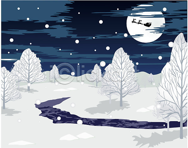 사람없음 EPS 일러스트 강 겨울 계절 구름(자연) 나무 눈(날씨) 눈송이 달 사계절 설경 자연 자연현상 저녁 초원(자연) 크리스마스 클립아트 풍경(경치) 하늘 화이트크리스마스