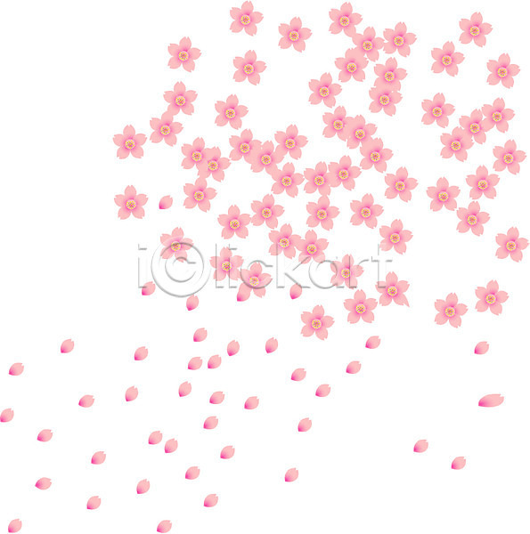 사람없음 EPS 일러스트 계절 꽃 꽃잎 봄 분홍색 식물 잎 줄기 클립아트 화초 흩날리기