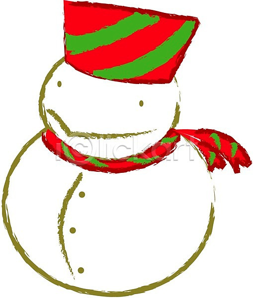 일러스트 겨울 계절 눈(날씨) 눈사람 목도리 사계절 자연 크리스마스 클립아트
