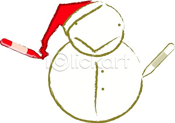 일러스트 겨울 계절 그리기 그림 눈(날씨) 눈사람 사계절 색연필 연필 자연 크리스마스 클립아트