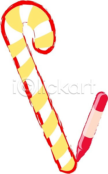 일러스트 그리기 그림 기념일 색연필 연필 오브젝트 장식 장식지팡이 지팡이 크리스마스 크리스마스용품 크리스마스장식 클립아트