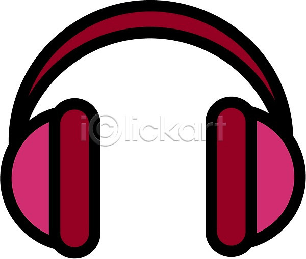 사람없음 EPS 아이콘 귀 귀마개 오브젝트 이어폰 잡화 전자제품 헤드폰