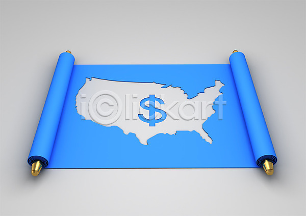 사람없음 3D PSD 디지털합성 편집이미지 3D소스 달러 두루마리 미국 지도 컴퓨터그래픽 파란색 화폐기호