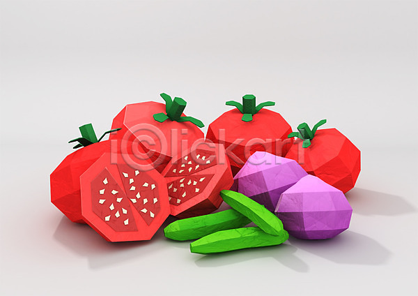 사람없음 3D PSD 디지털합성 편집이미지 3D소스 단면 여러개 오이 적양파 채소 컴퓨터그래픽 토마토