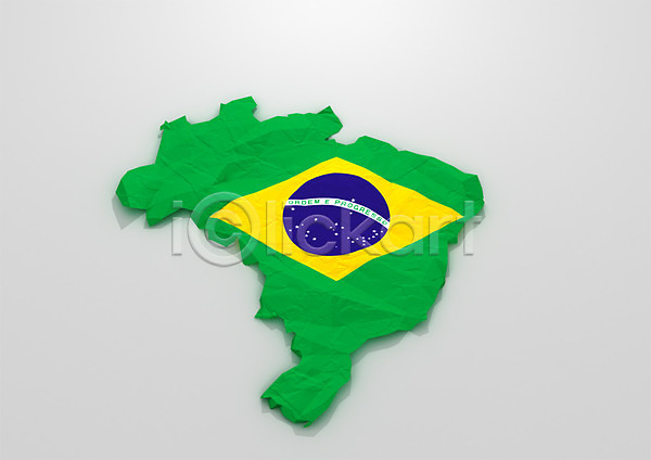 사람없음 3D PSD 디지털합성 편집이미지 3D소스 브라질 브라질국기 지도 컴퓨터그래픽