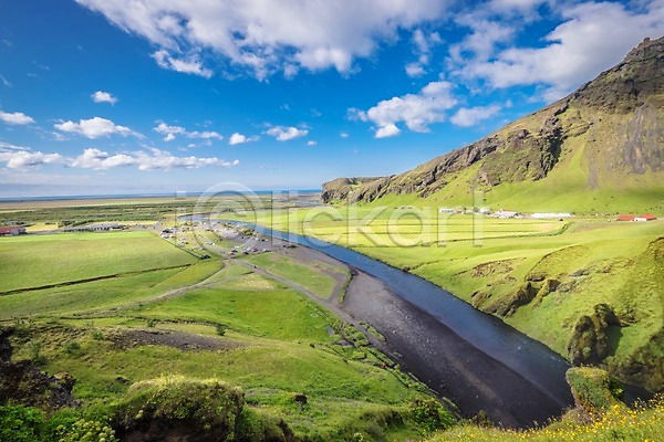사람없음 JPG 포토 강 구름(자연) 승용차 아이슬란드 야외 유럽 주간 주차장 트래킹 풍경(경치) 하늘 해외 해외풍경