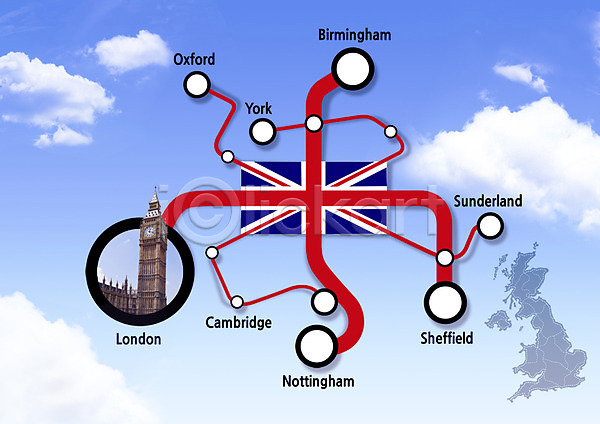 사람없음 PSD 편집이미지 구름(자연) 시계탑 영국 영국여행 영어 지도 지역 하늘