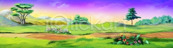 사람없음 JPG 일러스트 포토 해외이미지 가로 그림 길 꽃 나무 만화 바위 방법 백그라운드 산 숲 시골 야외 여름 여행 자연 점토 초록색 파노라마 풍경 하늘 해외202004 해외포토
