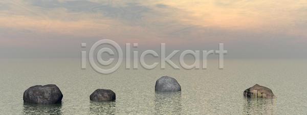 휴식 사람없음 3D JPG 포토 해외이미지 라이프스타일 만들기 명상 물 바다 선 여름 일몰 자연 풍경 하늘 해외202004 해외포토