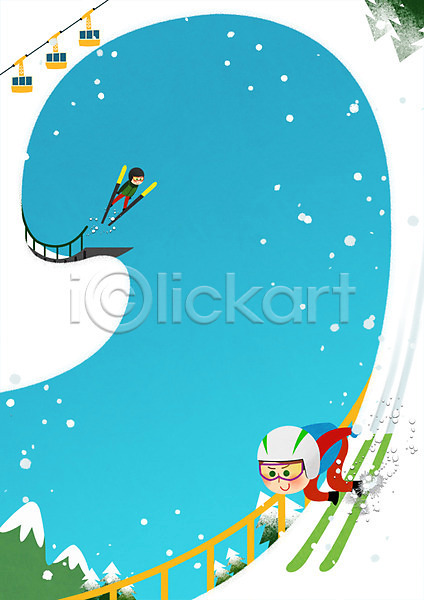 남자 두명 성인 PSD 일러스트 프레임일러스트 겨울 겨울스포츠 고글 나무 눈 동계올림픽 산 스키고글 스키리프트 스키장 스키점프 헬멧