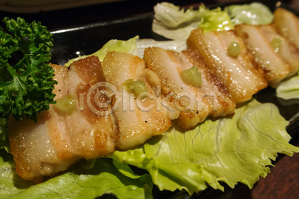 사람없음 JPG 근접촬영 포토 구이 삼겹살 상추 육류 음식 일본음식 접시 채소 파슬리