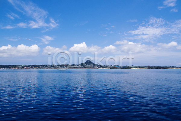 사람없음 JPG 포토 구름(자연) 바다 산 섬 야외 이에섬 일본 자연 주간 풍경(경치) 하늘