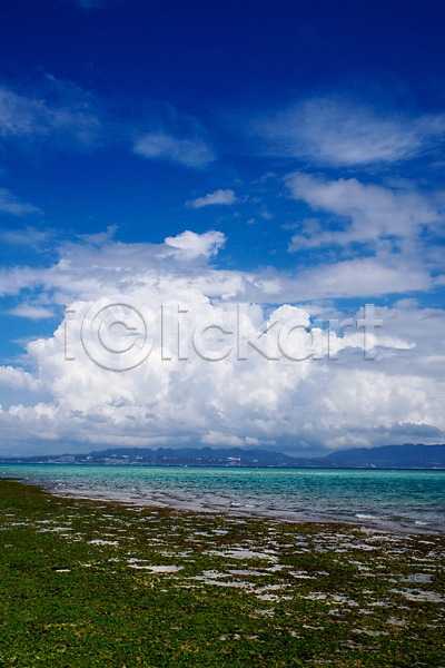 사람없음 JPG 포토 구름(자연) 바다 야외 이에섬 일본 자연 주간 풍경(경치) 하늘 해변