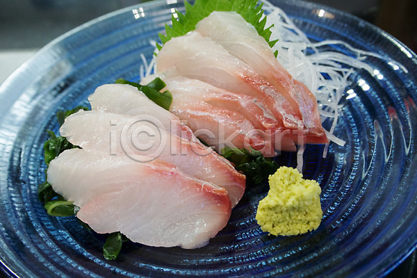 사람없음 JPG 포토 고추냉이 생선회 음식 이에섬 일본 일본음식 접시