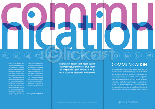 소통 사람없음 AI(파일형식) 템플릿 3단접지 리플렛 북디자인 북커버 분홍색 비즈니스 영어 출판디자인 커뮤니케이션 파란색 팜플렛 편집 표지 표지디자인