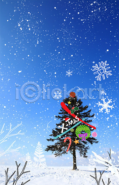 사람없음 PSD 편집이미지 겨울 계절 계절백그라운드 나무 눈 눈내림 야외 주간 지팡이 크리스마스장식 크리스마스트리 합성