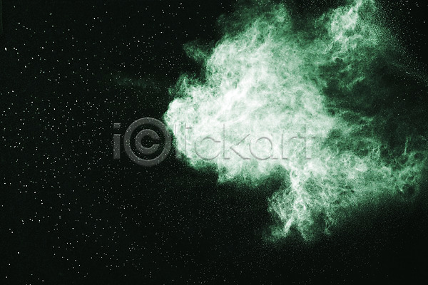 사람없음 JPG 순간포착 포토 가루 검은배경 분해 스튜디오촬영 실내 초록색 폭발