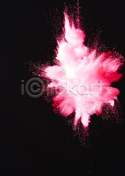 사람없음 JPG 순간포착 포토 가루 검은배경 분해 분홍색 스튜디오촬영 실내 폭발