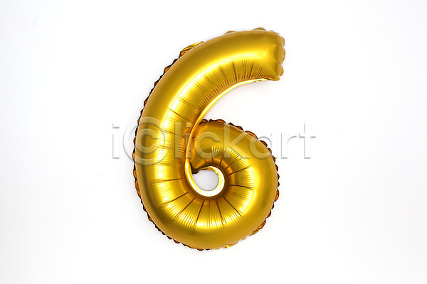 사람없음 JPG 포토 6 금색 기념일 누끼 숫자 스튜디오촬영 아라비아숫자 이벤트 파티 파티용품 풍선 헬륨