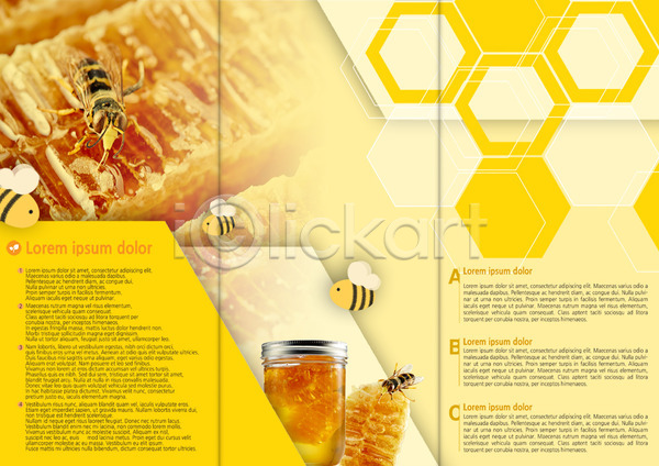 사람없음 PSD 템플릿 3단접지 꿀 꿀벌 내지 동물 리플렛 북디자인 북커버 유리병 음식 출판디자인 팜플렛 편집 표지디자인