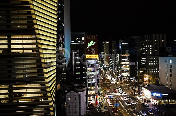 사람없음 JPG 포토 간판 고층빌딩 도로 도시풍경 도쿄 빌딩 야간 야경 야외 일본 자동차 해외풍경