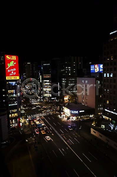 사람없음 JPG 포토 간판 도로 도시풍경 도쿄 빌딩 야간 야경 야외 일본 자동차 해외풍경