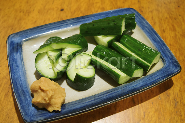사람없음 JPG 포토 된장 오이 음식 일본문화 일본음식 접시