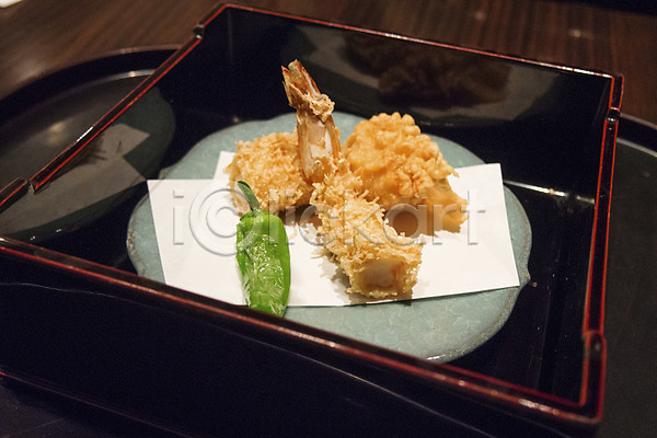 사람없음 JPG 근접촬영 포토 고추 새우 새우튀김 음식 일본문화 일본음식 접시