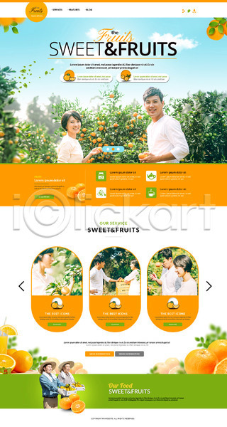 30대 남자 성인 여러명 여자 한국인 PSD 사이트템플릿 웹템플릿 템플릿 과수원 귤 농장 부부 오렌지 홈페이지 홈페이지시안