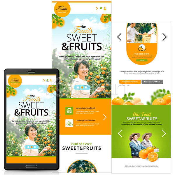 40대 60대 남자 성인 여러명 여자 한국인 PSD 모바일템플릿 웹템플릿 템플릿 과수원 귤 농장 모바일 모바일사이트 부부 부자(아빠와아들) 오렌지