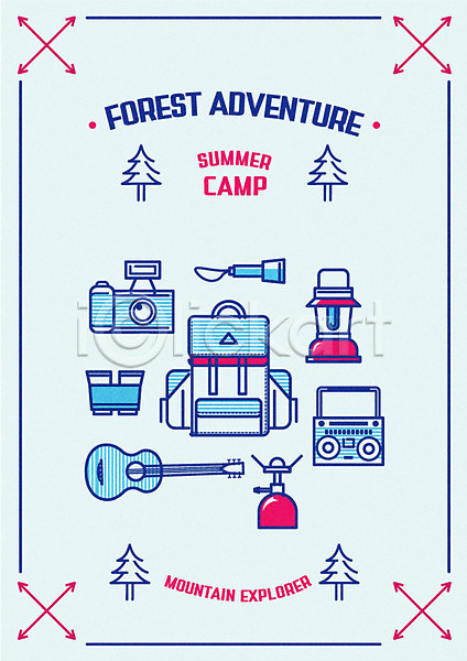 사람없음 AI(파일형식) 라인아이콘 일러스트 기타 나무 라디오 랜턴 망원경 배낭 버너 카메라 캠핑 캠핑도구 포스터