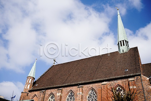 사람없음 JPG 포토 구름(자연) 독일 브레멘 성당 성페트리대성당 쉬노어거리 야외 주간 풍경(경치) 하늘