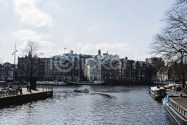 사람없음 JPG 포토 강 건물 네덜란드 도시 배 암스테르담 야외 주간 풍경(경치)