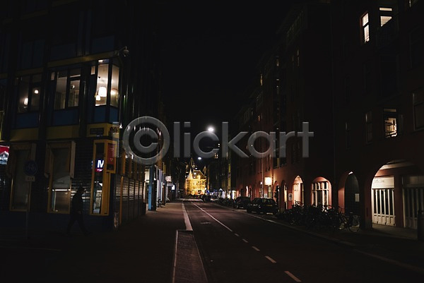 사람없음 JPG 포토 거리 건물 네덜란드 도로 암스테르담 야간 야경 야외 풍경(경치)