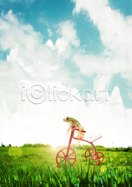 사람없음 PSD 편집이미지 구름(자연) 그린캠페인 자연 자연보호 자전거 잔디 청개구리 편집 하늘 환경
