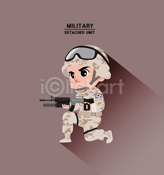 남자 성인 한명 AI(파일형식) 일러스트 국방 군인 아이소메트릭 총 클립아트 파견 헬멧