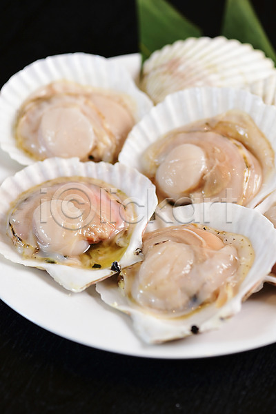 사람없음 JPG 근접촬영 아웃포커스 포토 가리비 음식 일본음식 접시 해물요리 해산물