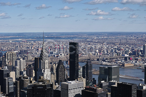사람없음 JPG 포토 강 구름(자연) 뉴욕 다리(건축물) 도시 도심 빌딩 야외 엠파이어스테이트빌딩 주간 풍경(경치) 하늘