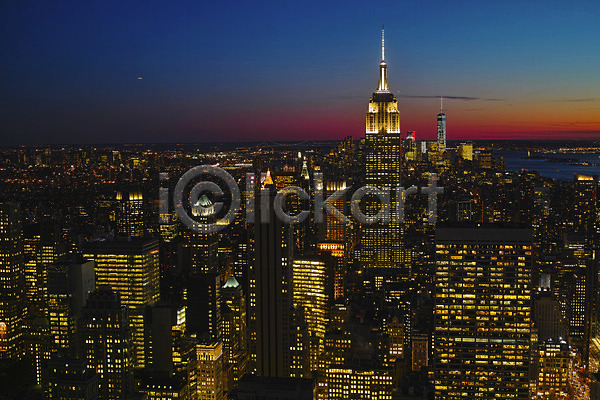 사람없음 JPG 포토 노을 뉴욕 도시 빌딩 야간 야경 야외 일몰 풍경(경치) 하늘