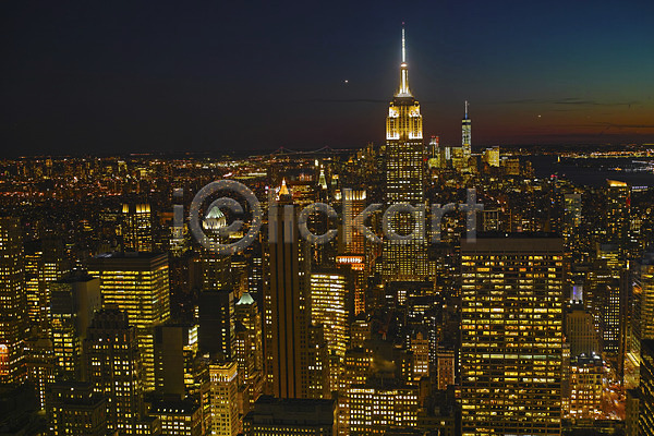 사람없음 JPG 포토 뉴욕 도시 빌딩 야간 야경 야외 풍경(경치)